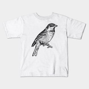 Bird Sparrow Hand Drawn Kids T-Shirt